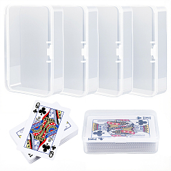 Прозрачный 4 шт. Пластиковые коробки для хранения карт с откидными крышками, прямоугольные, прозрачные, 6.6x9.4x2.55 см, Внутренний диаметр: 6.05x9.05 cm