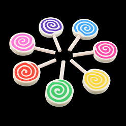Mixed Color Handmade Polymer Clay Cabochons, Candy, Mixed Color, 43~46x24~26x5~6mm