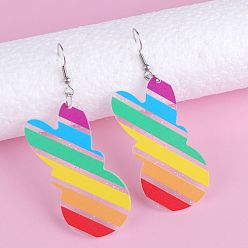 Кролик Подвески из акрила с пасхальным принтом, платина, кролик, 77x28 мм