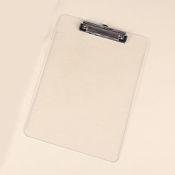 Clear Transparent Plastic A4 Clipboards, with Metal Clips, for Office, Hospital, Rectangle, Clear, 315x225x2mm