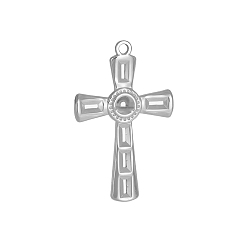 Нержавеющая Сталь Цвет 304 Настройки кабошон из нержавеющей стали кулон, крестик, цвет нержавеющей стали, лоток : 4 мм, 37x23 мм