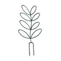 Зеленый Листовидная железная шпалера для растений, декоративная опора для горшечных вьющихся растений, зелёные, 314x141x3.5 мм