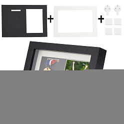 Black Natural Wood Photo Frames, for Tabletop Display Photo Frame, with Glass Finding, Rectangle, Black, Finish Product: 175x182x227mm