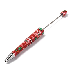 Малиновый Пластиковая шариковая ручка с рождественским принтом, бисерная ручка, для индивидуальной ручки с ювелирными бусинами, малиновый, 151x11 мм
