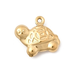 Tortoise Подвески из нержавеющей стали 304, реальный 18 k позолоченный, ионное покрытие (ip), долговечный, черепаховый шарм, 13.5x14.5x3.5 мм, отверстие : 1 мм