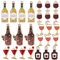 Light Gold 36 шт 6 стили подвески из сплава эмали, разнообразные, золотой свет, 17~34.5x9~16x1~2.5 мм, отверстие : 1.6~1.8 мм, 6 шт / стиль