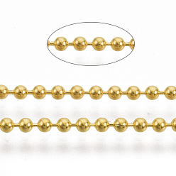 Золотой Латунные шаровые цепи, долговечный, пайки, с катушкой, без кадмия, без никеля и без свинца, золотые, 2 мм, около 301.83 футов (92 м) / рулон