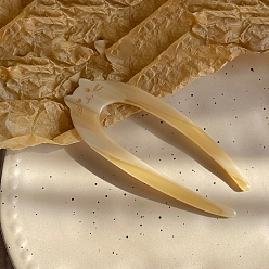 Лимонный шифон Палочки для волос из смолы, заколки для волос на тему кошки палочки для еды, лимонный шифон, 119x3.5 мм