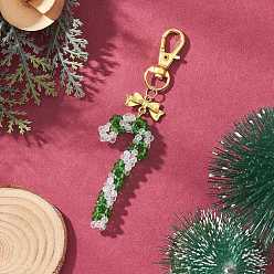 Зеленый лайм Рождественские украшения в виде стеклянных бусин в виде леденца, с сплава шарнирного когтя омара застежками, зеленый лайм, 100 мм