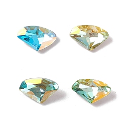 Mixed Color K9 Glass Rhinestone Cabochons, Pointed Back & Back Plated, Triangle, Mixed Color, 9x14x4mm