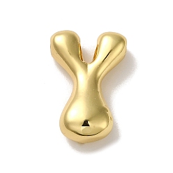 Letter Y Стойки обшивки латунные подвески, подвески в виде букв из воздушных шаров, для изготовления именных ожерелий, без кадмия и без свинца, долговечный, реальный 18 k позолоченный, Письмо Y, 22.5x14.5x6.5 мм, отверстие : 2 мм