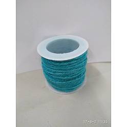 Темно-бирюзовый Джутовый шнур, джутовая струна, джутовый шпагат, для изготовления ювелирных изделий, темные бирюзовый, 2 мм, около 10.93 ярдов (10 м) / рулон