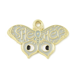 Серый Подвески из эмали и сплава, золотые, она/её местоимения бабочка очарование, серые, 18.5x28x1.5 мм, отверстие : 1.8 мм