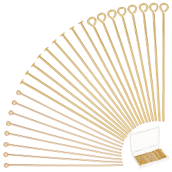 Настоящее золото 18K 300шт. 3 стили латунные штифты с плоской головкой, долговечный, без никеля , реальный 18 k позолоченный, 45 мм, 100 шт / стиль