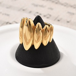 Золотой 304 Кольца для пальцев из нержавеющей стали с конским глазом, ионное покрытие (ip), золотые, 21.5 мм, размер США 6 (16.5 мм)