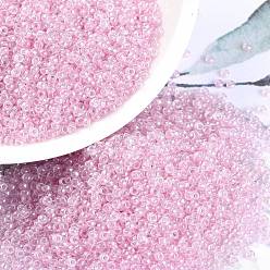 (RR3508) Прозрачный Бледно-розовый Блеск Миюки круглые бусины рокайль, японский бисер, 15/0, (rr 3508) прозрачный бледно-розовый блеск, 1.5 мм, Отверстие : 0.7 мм , около 27777 шт / 50 г