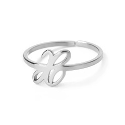 Letter X Регулируемые 201 манжеты из нержавеющей стали с буквами для женщин, платина, Письмо X, внутренний диаметр: 15~20 мм