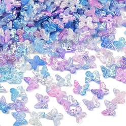Разноцветный Перламутровые бусины из пластика ABS с имитацией жемчуга, бабочка, два тона, красочный, 10x11x3 мм, отверстие : 1.6 мм, Около 3333 шт / 500 г