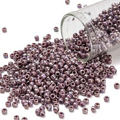 (412) Opaque AB Lavender Тохо 8/0 круглые бусины, японский бисер, (412) непрозрачный бледно-лиловый, 3 мм, отверстие : 1 мм, Около 222 шт / 10 г