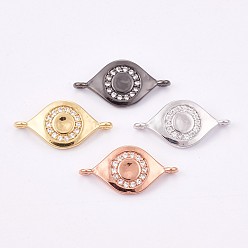 (52) Непрозрачная лаванда Латунные микро проложить кубических ссылки циркония, прозрачные, долговечный, глаз, разноцветные, 10x19.5x2 мм, отверстие : 1 мм