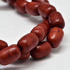 Седло Коричневый Окрашенные бочкообразные синтетические бирюзовые бусины, седло коричневый, 12x8 мм, отверстие : 1 мм, около 31 шт / нитка, 15.7 дюйм