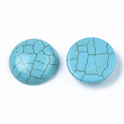 Sky Blue Synthetic Turquoise Cabochons, Dyed, Half Round/Dome, Sky Blue, 20x6mm