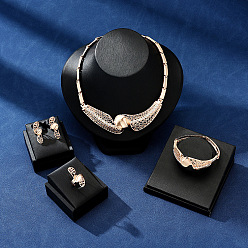 Золотой Ожерелья с подвесками из сплава с закрученными концами, серьги-гвоздики, браслеты и комплекты колец, золотые, 405 мм