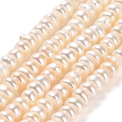 Moccasin Natural Cultured Freshwater Pearl Beads Strands, Grade 3A+, Rondelle, Moccasin, 5~5.5x3~4mm, Hole: 0.8mm, about 99pcs/strand, 13.78''(35cm)