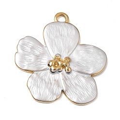 Fleur 304 acier inoxydable émail pendentifs, or, charmes de fleurs, 27x25x2.5mm, Trou: 2mm