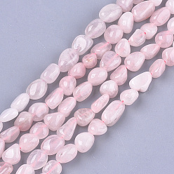 Quartz Rose Naturel a augmenté perles de quartz brins, pierre tombée, nuggets, 8~19x8~12x4~8mm, Trou: 0.8mm, Environ 37 pcs/chapelet, 15.9 pouce