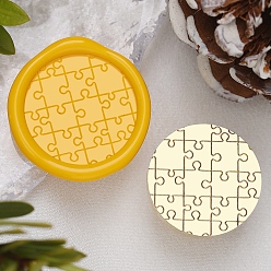 Другие Текстура тема круглая латунная головка штампа, для сургучной печати, изготовление свадебных приглашений, золотые, головоломка, 25x14.5 мм, внутренний диаметр: 6.5 мм