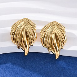 Настоящее золото 18K 304 серьги-гвоздики из нержавеющей стали для женщин, крыло, реальный 18 k позолоченный, 29.5x20 мм