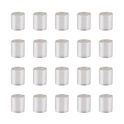 Серебро Зажимные бусины из латуни, трубка, серебряные, 3x3 мм, отверстие : 2.5 мм