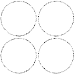 Платинированный Латунные соединительные колечки, пайки, без никеля , текстурированная форма кольца, Реальная платина, 30x1 мм, 20 шт / комплект