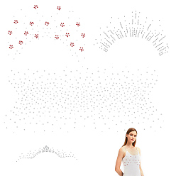 Кристалл Стекла исправление горный хрусталь, гладить по аппликациям, аксессуары для костюма, для одежды, , брюки, кристалл, 200~272x82~224x0.5 мм, 4 простыни / мешок