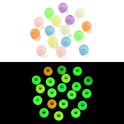 (52) Непрозрачная лаванда Светящиеся акриловые бусины, светится в темноте, круглые, разноцветные, 9x6 мм, отверстие : 4 мм, Около 1851 шт / 500 г