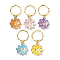 (52) Непрозрачная лаванда Сплав с эмалевыми подвесками, цветок, золотые, разноцветные, 35 мм