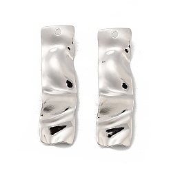 Платина Латунные подвески, без кадмия, без никеля и без свинца, нерегулярный прямоугольник, платина, 36x10x2 мм, отверстие : 1.2 мм