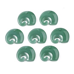 Sea Green Imitation Jade Glass Pendants, Elephant, Sea Green, 16x18.5x4.5mm, Hole: 1.2~1.4mm