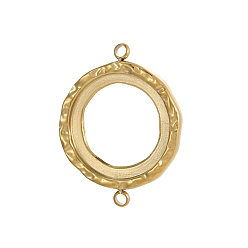 Настоящее золото 14K 304 оправы для кабошонов из нержавеющей стали, плоско-круглые, настройки открытой спины, ионное покрытие (ip), реальный 14 k позолоченный, 24x18 мм, Размер лотка: 15 мм