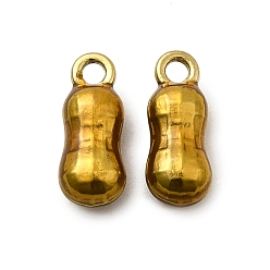 Peanut 304 нержавеющей стальной эмали подвески, ионное покрытие (ip), реальный 18 k позолоченный, арахис, 10x4x3.5 мм, отверстие : 2 мм