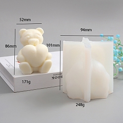 Медведь Силиконовые формы для пищевых свечей своими руками, для изготовления ароматических свечей 3d, медведь, 9.4x9.4x10.1 см