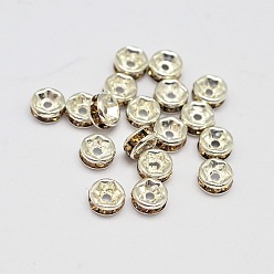 Светлый Колорадский Топаз Наберешь осажденный класс Rondelle латунь горный хрусталь Spacer бисер, серебряные, lt.col.topaz, 4x2 мм, отверстие : 0.5 мм