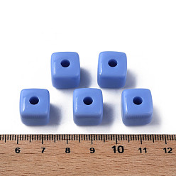 Cornflower Blue Opaque Acrylic Beads, Cube, Cornflower Blue, 12.5x12.5x12.5mm, Hole: 3.5mm, about 263pcs/500g