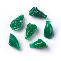 Myanmar Jade Natural Myanmar Jade/Burmese Jade Pendants, Dyed, Flower, 20~22x11.5~12x10~11mm, Hole: 1mm