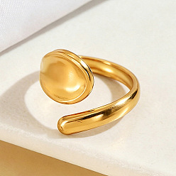 Golden 304 Stainless Steel Cuff Open Rings, Teardrop, Golden, 17mm