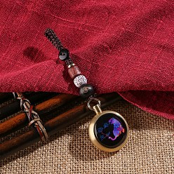 Тигр Светящаяся латунь и лэмпворк двенадцать зодиакальных вращающихся подвесных украшений, светится в темноте, удачи ручной веревки висячие украшения, тигр, 10 см