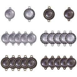 (52) Непрозрачная лаванда Создание ссылок, настройки лицевой панели кабошон из тибетского сплава, плоско-круглые, разноцветные, 10.8x7.4x1.8 см, 64 шт / коробка