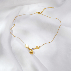 Настоящее золото 18K Ожерелья с подвеской в виде сердца из нержавеющей стали для ежедневного ношения женщинами, реальный 18 k позолоченный, 16.54 дюйм (42 см)