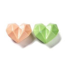 Mixed Color Opaque Resin Cabochons, Heart, Mixed Color, 25x27x14mm